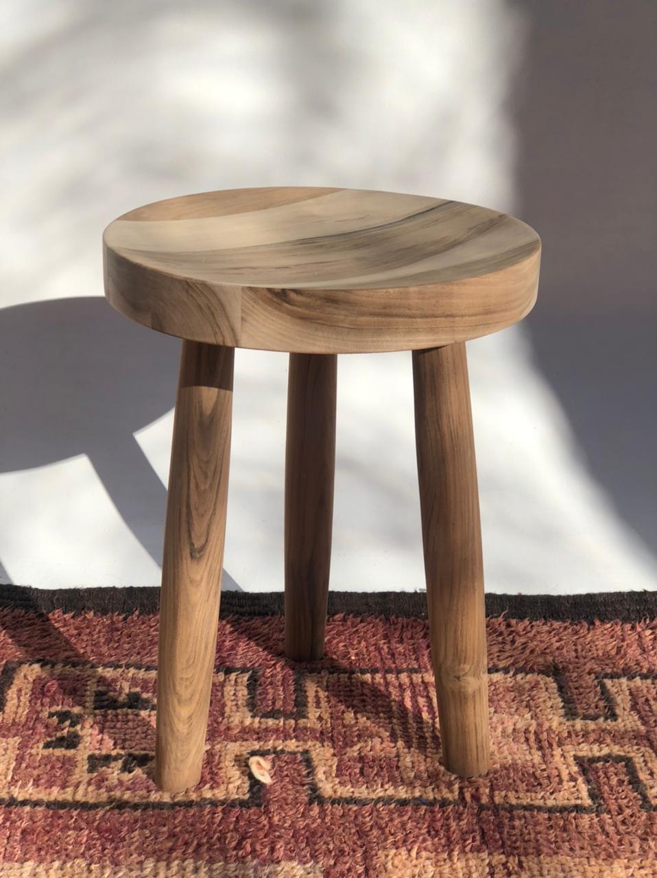 Walnut Stool, Handmade Wooden Side Table, Small Table – The Boho Lab