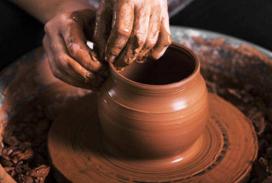 making of a clay pot