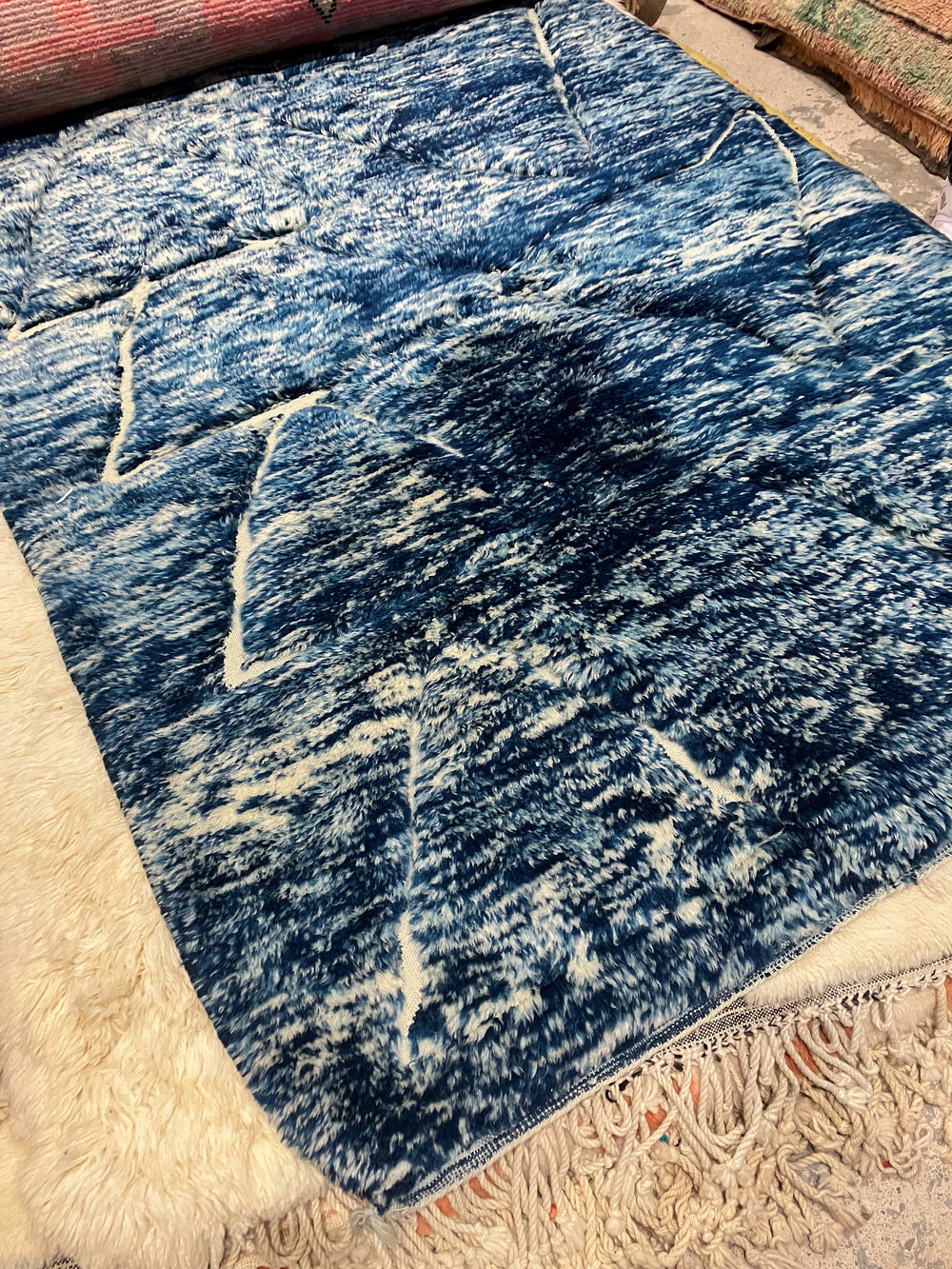 Custom Blue Moroccan buy Beni Mrirt rug,Hallway Moroccan rug, Beni,Mrirt Benimrirt, berber rugs, Moroccan rug, all size Moroccan rug