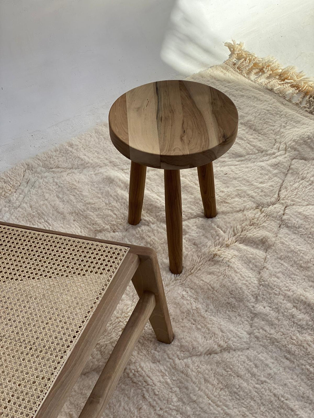 Walnut Stool, Handmade Wooden Side Table, Small Table – The Boho Lab