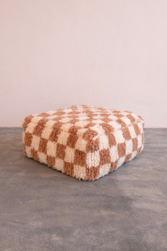 Checkered pouf, Custom Moroccan pouf deals cover, wool Kilim pouf, Moroccan checkered pouf, boho floor pouf.